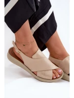 Sandały Damskie Z Eko Skóry Złote Tosmelia