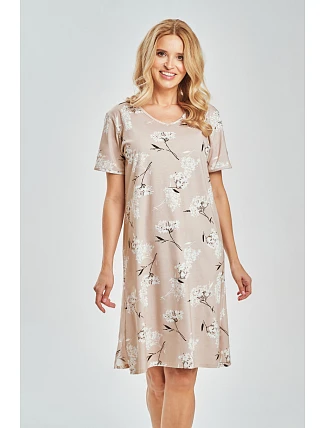 Dámska nočná košeľa 3538 Fiore beige - Taro Dámska nočná košeľa 3538 Fiore beige - Taro
