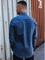Pánska modrá džínsová košeľa FashionStreet DX2589 Pánska modrá džínsová košeľa FashionStreet DX2589