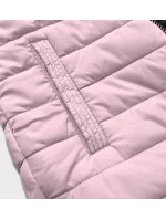 Dámska obojstranná zimná bunda s kapucňou tmavomodrá a ružová (w211)