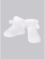 Yoclub Dievčenské ponožky s volánikmi 3Pack SKA-0119G-010J-002 White