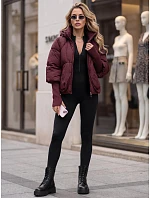 Dámska zimná prešívaná bunda s kapucňou TY5898 vínová – FashionStreet Dámska zimná prešívaná bunda s kapucňou TY5898 vínová – FashionStreet