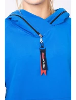 Chrpová tunika s kapucňou Oversize na zips