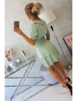 Tmavo mätové šaty do pása Tmavo mätové šaty do pása