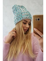 Dámska čiapka Lora K312 tyrkysová+sivá