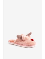 Futrzane Kapcie Damskie Z Motywem Renifera Różowe Sennalith