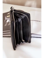 Duży Portfel Damski Z Tłoczeniem Eko Skóra Czarne Martiel