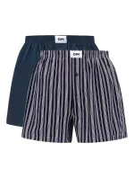 Pánske voľné boxerky 2 ks ECOSMART LOOSE BOXER Green BIO / Tmavomodrá so sivou - DIM