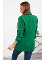 Elegantné sako so zelenými klopami