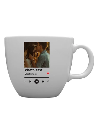 Personalizovaný keramický hrnček MEGA XXL s objemom 1000 ml s motívom prehrávača