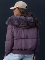 Dámska prešívaná zimná bunda s kožušinou COLDPACK fialová FashionStreet TY4431 Dámska prešívaná zimná bunda s kožušinou COLDPACK fialová FashionStreet TY4431