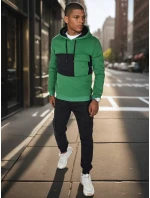 Pánska tmavozelená mikina FashionStreet BX5910 Pánska tmavozelená mikina FashionStreet BX5910