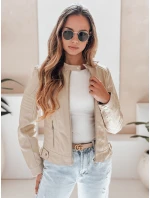 Dámska kožená bunda ROCKMISS beige FashionStreet TY5215
