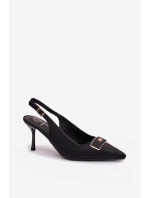 Dámske lodičky Sandále s ozdobným detailom Black Lurella Dámske lodičky Sandále s ozdobným detailom Black Lurella