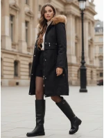 Dámska zimná bunda parka s kožušinou čierna FashionStreet TY5110