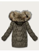 Dámska zimná bunda s kapucňou Goodlookin khaki (KK60564) Dámska zimná bunda s kapucňou Goodlookin khaki (KK60564)