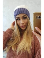 Bibiana fleecová čiapka K264 fialová+biela Bibiana fleecová čiapka K264 fialová+biela