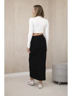 Dlhá sukňa s gombíkmi čierna