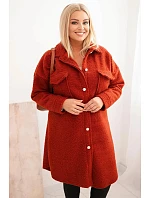 Dámsky kabát s vlnou v nadmernej veľkosti ART0286 Rudy - Kesi Dámsky kabát s vlnou v nadmernej veľkosti ART0286 Rudy - Kesi