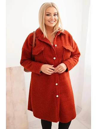 Dámsky kabát s vlnou v nadmernej veľkosti ART0286 Rudy - Kesi Dámsky kabát s vlnou v nadmernej veľkosti ART0286 Rudy - Kesi