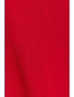 M820 Asymetrické šaty s rebrovaným výstrihom - červené