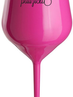 PAUZIČKA - růžová nerozbitná sklenice na víno 470 ml