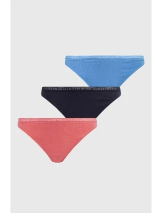 Dámske tangá 3Pack UW0UW04890 0V6 Pink/Blue/Black - Tommy Hilfiger Dámske tangá 3Pack UW0UW04890 0V6 Pink/Blue/Black - Tommy Hilfiger