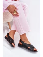 Zazoo 40407 Sandały Skórzane Damskie Czarne