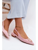 Dámské sandály na nízkém podpatku s ozdobou Růžové Sparkle