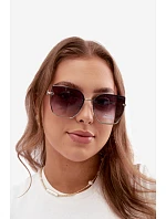 Bezrámové slnečné okuliare typu „cat eye“ s UV filtrom 400, tmavomodré