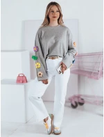 Dámska nadrozmerná mikina RAWEL sivá FashionStreet RY2387 Dámska nadrozmerná mikina RAWEL sivá FashionStreet RY2387