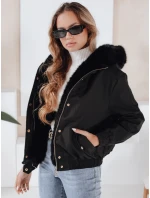 Dámska zimná bunda VESSADA krátka s kožušinou čierna FashionStreet TY5059