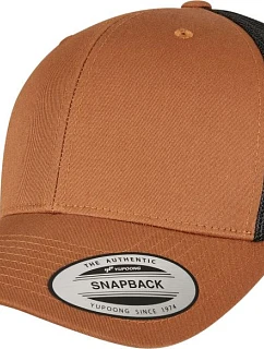 Flexfit 6606/6606T 6-panelová vintage čiapka „Trucker“ 55.6606 karamelová/čierna