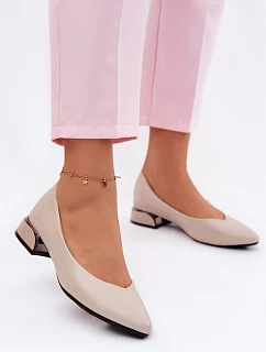 Baleríny Vinceza Béžové na nízkém podpatku