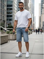 Pánske džínsové šortky s opaskom modré FashionStreet SX2577