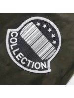 Tenká dámska bunda v khaki farbe s ozdobnou lemovkou (1811-1)