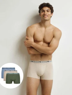 Pánske boxerky z organickej bavlny 3ks DIM GOTS COTTON STRETCH BOXER 3x - DIM - zelené