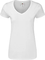 Fruit of the Loom Lady-Fit Iconic 150 V-Neck T Dámske tričko s výstrihom do V 16.1444 biele Fruit of the Loom Lady-Fit Iconic 150 V-Neck T Dámske tričko s výstrihom do V 16.1444 biele
