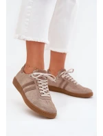 Dámske semišové nízke tenisky Dark Beige Zazoo N1068 Dámske semišové nízke tenisky Dark Beige Zazoo N1068