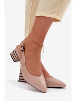 Dámske sandále na podpätku Vinceza Beige Dámske sandále na podpätku Vinceza Beige