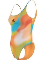 Dámske jednodielne plavky SCOOP ONE PIECE-PRINT KW0KW02086 0G0 oranžovožlté - Calvin Klein Dámske jednodielne plavky SCOOP ONE PIECE-PRINT KW0KW02086 0G0 oranžovožlté - Calvin Klein