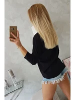 Blúzka s potlačou Star Style čierna Blúzka s potlačou Star Style čierna