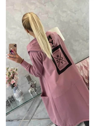 Tmavo ružová bunda oversize s kapucňou Tmavo ružová bunda oversize s kapucňou