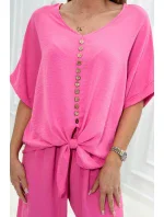 Súprava blúzky a nohavíc ružovej farby