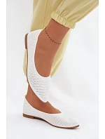 Síťované Materiálové Baleríny Dámské Bílé Sarina