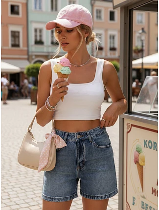 Dámske modré džínsové šortky FashionStreet SY0520