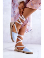 Damskie Wiązane Espadryle Big Star JJ274863 Niebieskie