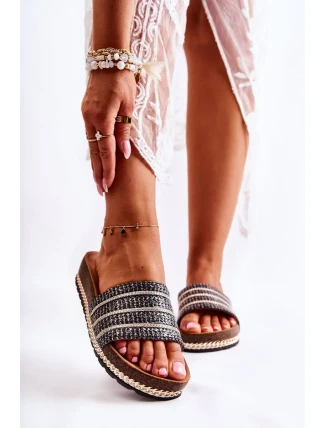 Dámské klasické pantofle s řetízkem Černá Maddy Dámské klasické pantofle s řetízkem Černá Maddy