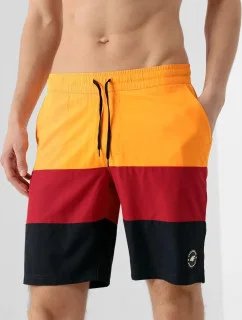 Pánske plavecké šortkyH4L21-SKMT004 oranžovo-červeno-čierne - 4F
