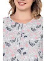 Dámska nočná košeľa CHR-K 3022 šedá s plameniakmi - Christina Secret